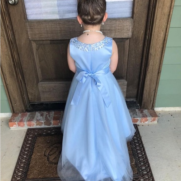 GIRLS 12 CINDERELLA BALL GOWN BEADED SPARKLE FANCY DRESS FLOWER GIRL PAGEANT - Picture 2 of 7